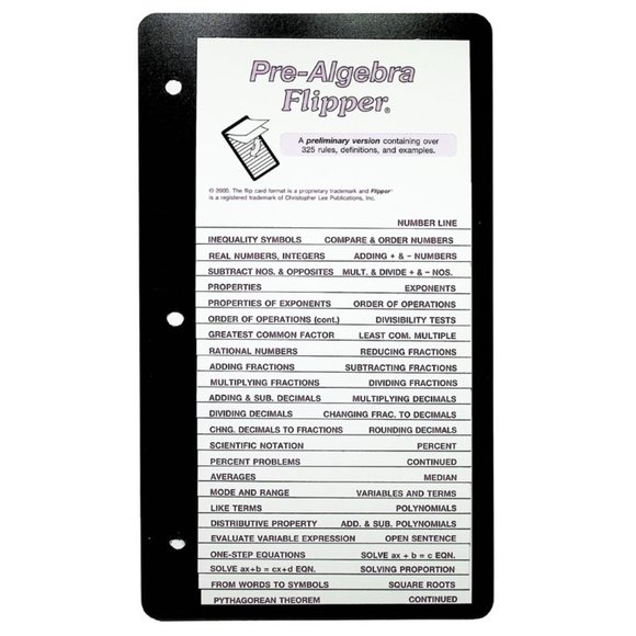 Pre-Algebra Flipper Number Line, Integers, Rational Number Scientific Nota etc. - Picture 1 of 2